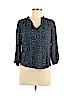 H&M 100% Viscose Blue 3/4 Sleeve Blouse Size 6 - photo 1