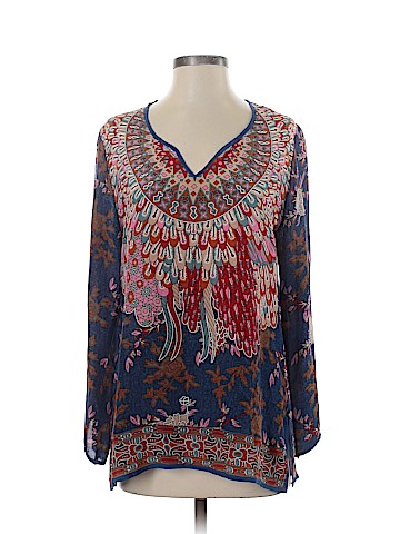 Tolani Long Sleeve Silk Top (view 1)