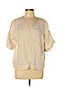 Vince Camuto 100% Linen Tan Short Sleeve Blouse Size L - photo 1