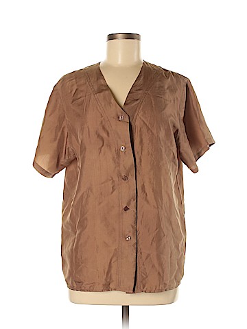 Oscar De La Renta expressions Short Sleeve Silk Top (view 1)