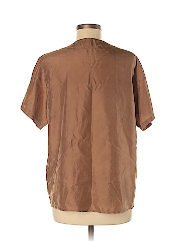 Oscar De La Renta expressions Short Sleeve Silk Top (view 2)