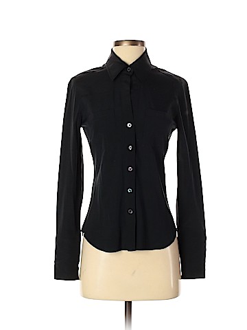 BCBGMAXAZRIA Long Sleeve Silk Top (view 1)