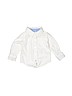 Peek... 100% Cotton Solid White Long Sleeve Button-Down Shirt Size 3-6 mo - photo 1