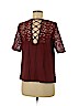Zara 100% Rayon Burgundy Short Sleeve Blouse Size M - photo 2