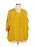 Alfani Yellow Short Sleeve Blouse Size XL - photo 1