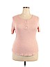 A New Day Pink Short Sleeve Henley Size XXL - photo 1