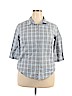 Route 66 Blue 3/4 Sleeve Button-Down Shirt Size 18 - photo 1