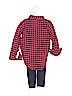 Carter's 100% Cotton Checkered-gingham Red Long Sleeve Button-Down Shirt Size 5 - photo 2