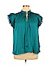 Current Air 100% Polyester Teal Short Sleeve Blouse Size XL - photo 1