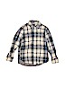 Gap Kids Checkered-gingham Plaid Blue Long Sleeve Button-Down Shirt Size 6 - 7 - photo 1