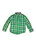 Cat & Jack Plaid Green Long Sleeve Button-Down Shirt Size 4 - 5 - photo 1