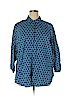 Lands' End 100% Baumwolle Blue 3/4 Sleeve Blouse Size 26 - photo 1