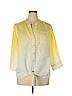 INC International Concepts 100% Linen Yellow Long Sleeve Button-Down Shirt Size 16 - photo 1