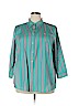 Lauren by Ralph Lauren 100% Cotton Blue 3/4 Sleeve Button-Down Shirt Size 2X - photo 1
