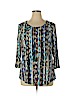 JM Collection Blue 3/4 Sleeve Top Size XL - photo 1