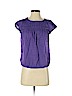 Ann Taylor LOFT Outlet 100% Cotton Purple Short Sleeve Blouse Size S (petite) - photo 1