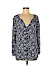 Lucky Brand 100% Viscose Blue Long Sleeve Top Size M - photo 1