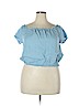 American Rag Cie 100% Tencel Blue Short Sleeve Blouse Size XXL - photo 1