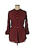 About A Girl 100% Polyester Burgundy Long Sleeve Blouse Size XL - photo 1