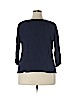 Solitaire 100% Polyester Blue 3/4 Sleeve Blouse Size 2X - photo 2