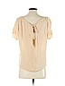 Joie 100% Silk Tan Short Sleeve Silk Top Size XS - photo 2