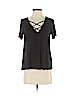 Topshop Black Short Sleeve T-Shirt Size 4 - photo 1