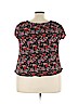 Self Esteem 100% Rayon Black Short Sleeve Blouse Size 3X - photo 2