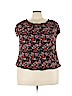 Self Esteem 100% Rayon Black Short Sleeve Blouse Size 3X - photo 1