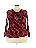 Perch by Blu Pepper 100% Rayon Burgundy 3/4 Sleeve Top Size 3X - photo 1