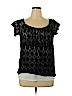 AB Studio 100% Nylon Black Short Sleeve Top Size 1X - photo 1