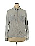 Banana Republic 100% Silk Gray Long Sleeve Button-Down Shirt Size XL - photo 1