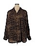Elisabeth by Liz Claiborne 100% Polyester Brown Long Sleeve Button-Down Shirt Size 2X - photo 1