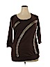 Lia Lee Brown Long Sleeve Top Size 2X - photo 1