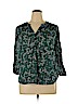 H&M 100% Polyester Green 3/4 Sleeve Blouse Size XL - photo 1