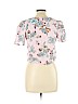 Live To Be Spoiled 100% Rayon Pink Short Sleeve Blouse Size L - photo 2