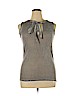 Tempo Paris Gray Sleeveless Silk Top Size XL - photo 1