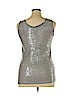 Tempo Paris Gray Sleeveless Silk Top Size XL - photo 2