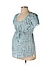 Motherhood 100% Polyester Blue Short Sleeve Blouse Size S - photo 1