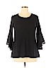 I.N. Studio Black 3/4 Sleeve Top Size XL (petite) - photo 1