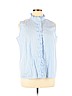 Talbots 100% Cotton Blue Short Sleeve Button-Down Shirt Size 16 - photo 1