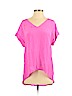 Lavender Brown 100% Silk Pink Short Sleeve Silk Top Size S - photo 1