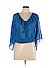 Forever 21 100% Polyester Blue 3/4 Sleeve Blouse Size L - photo 1