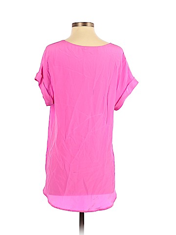 Lavender Brown Short Sleeve Silk Top (view 2)