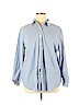 J.jill 100% Cotton Blue Long Sleeve Button-Down Shirt Size XL - photo 1