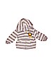 Carter's 100% Polyester Stripes Gray Zip Up Hoodie 9-12 MO / 12 MO - photo 1