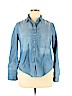Polly & Esther Blue Long Sleeve Button-Down Shirt Size XL - photo 1