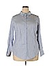 Lane Bryant Blue Long Sleeve Button-Down Shirt Size 18 - photo 1
