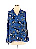 Vince Camuto 100% Polyester Blue Long Sleeve Blouse Size XL - photo 1