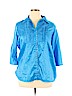 Denim 24/7 Blue Short Sleeve Blouse Size 16 - photo 1