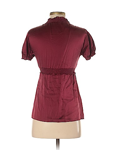 BCBGMAXAZRIA Short Sleeve Silk Top (view 2)